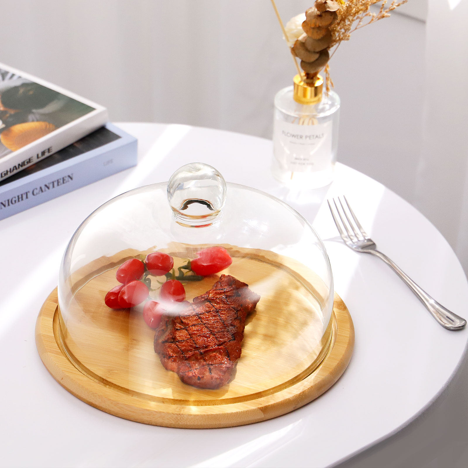 Plastic Dome Clear - 1Set Cake Holder Glass Dome Cover