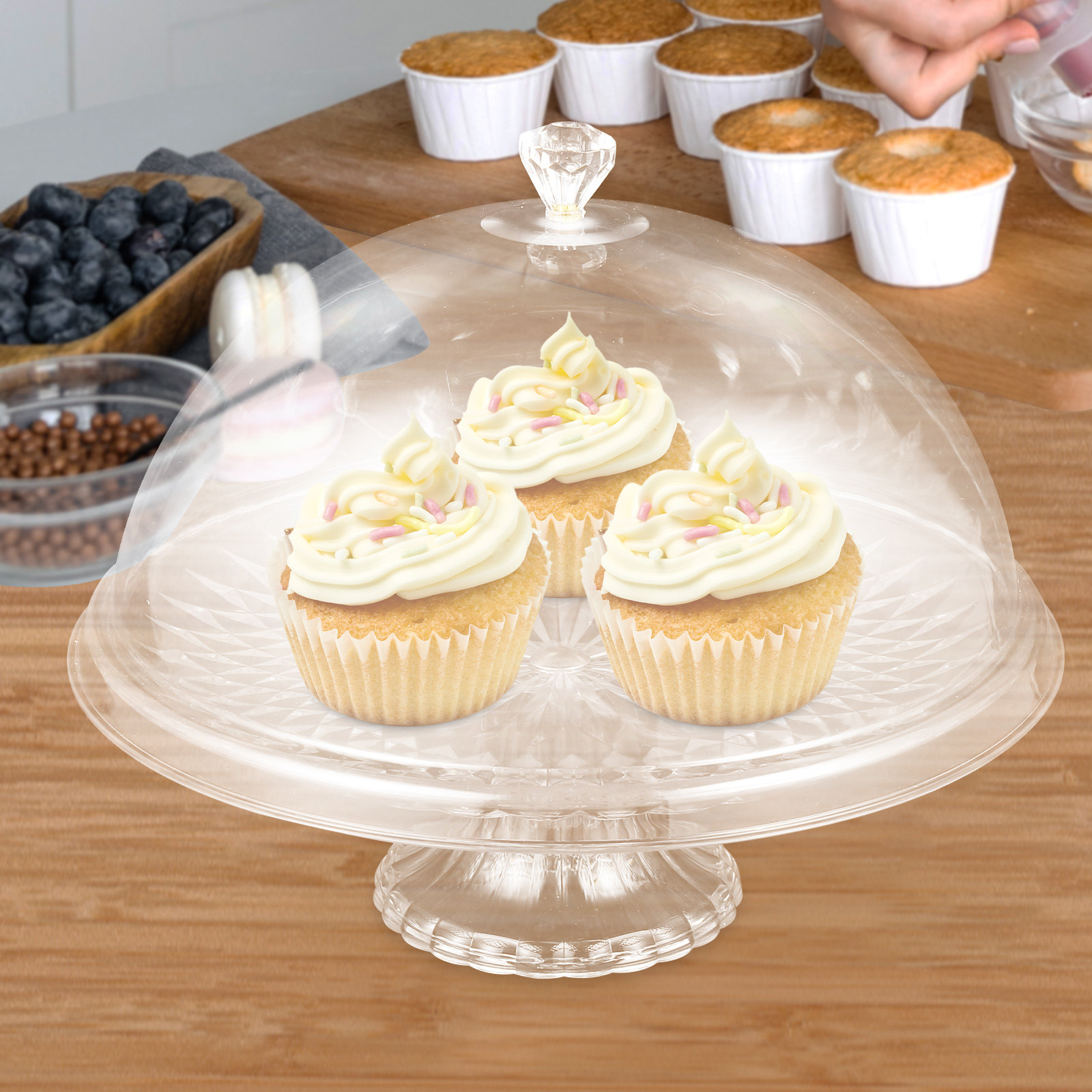 Clear Pet Cake Stand with Dome - Plastic Dome Clear 评论和价格