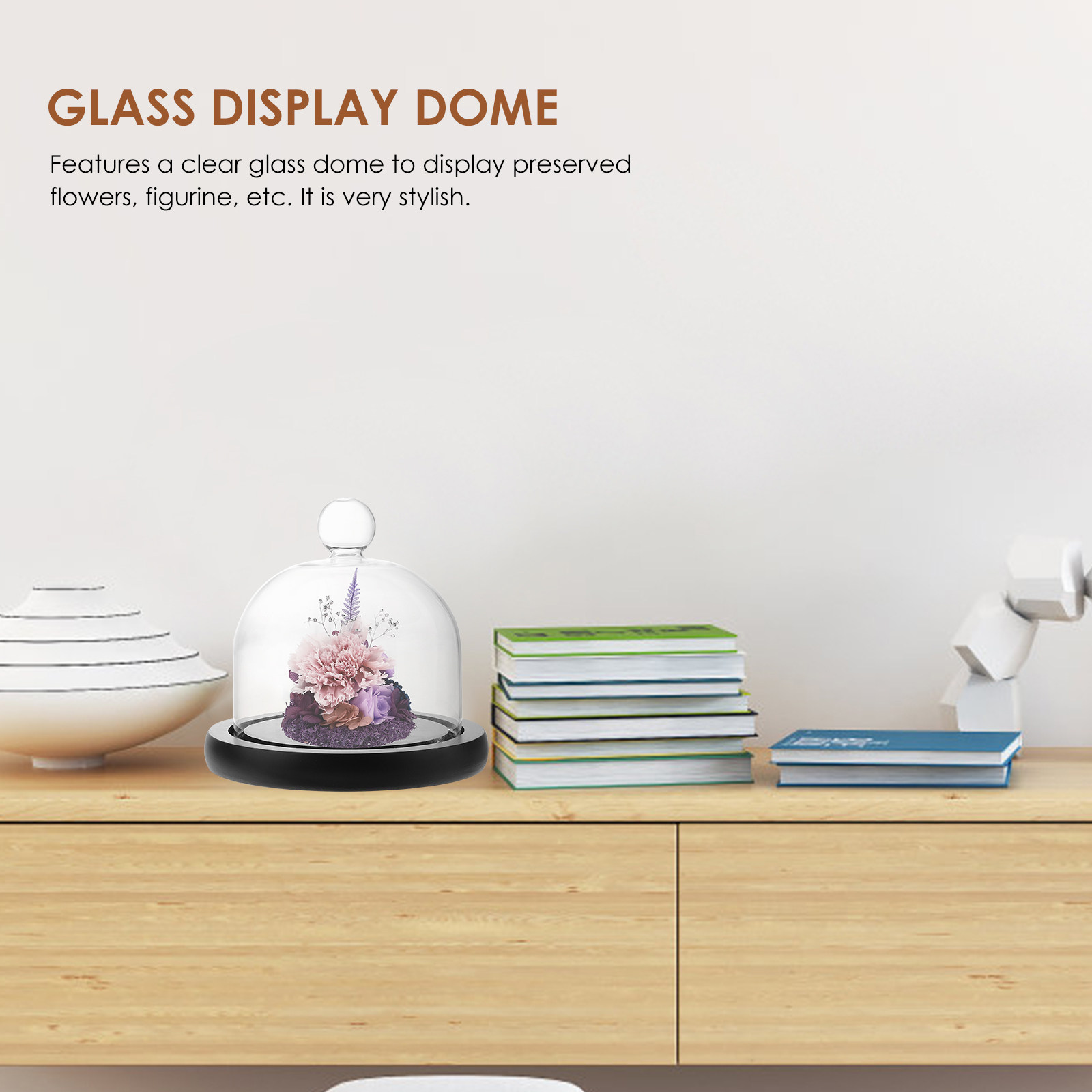 Clear Glass Display Dome for P - Plastic Dome Clear 评论和价格