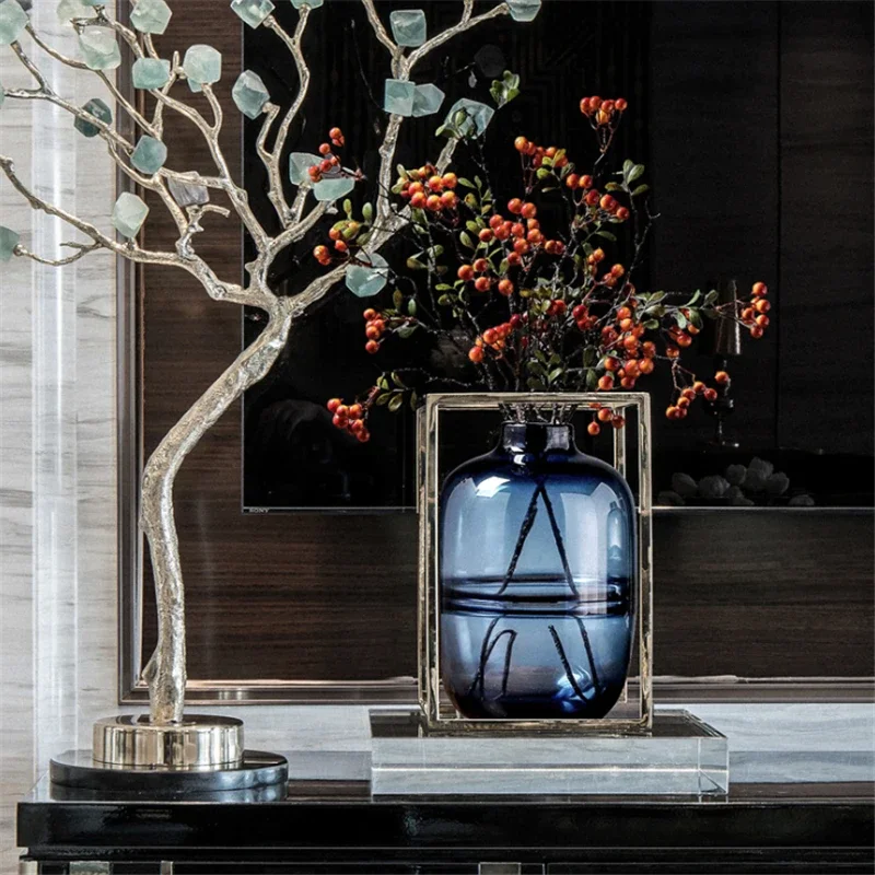 Minimalist Blue Black Glass Va - Propagation Station Vase 评论和价格