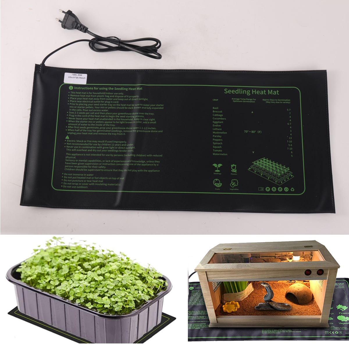 20W Seedling Heating Pad 230V  - Heat Mat Seedling 评论和价格