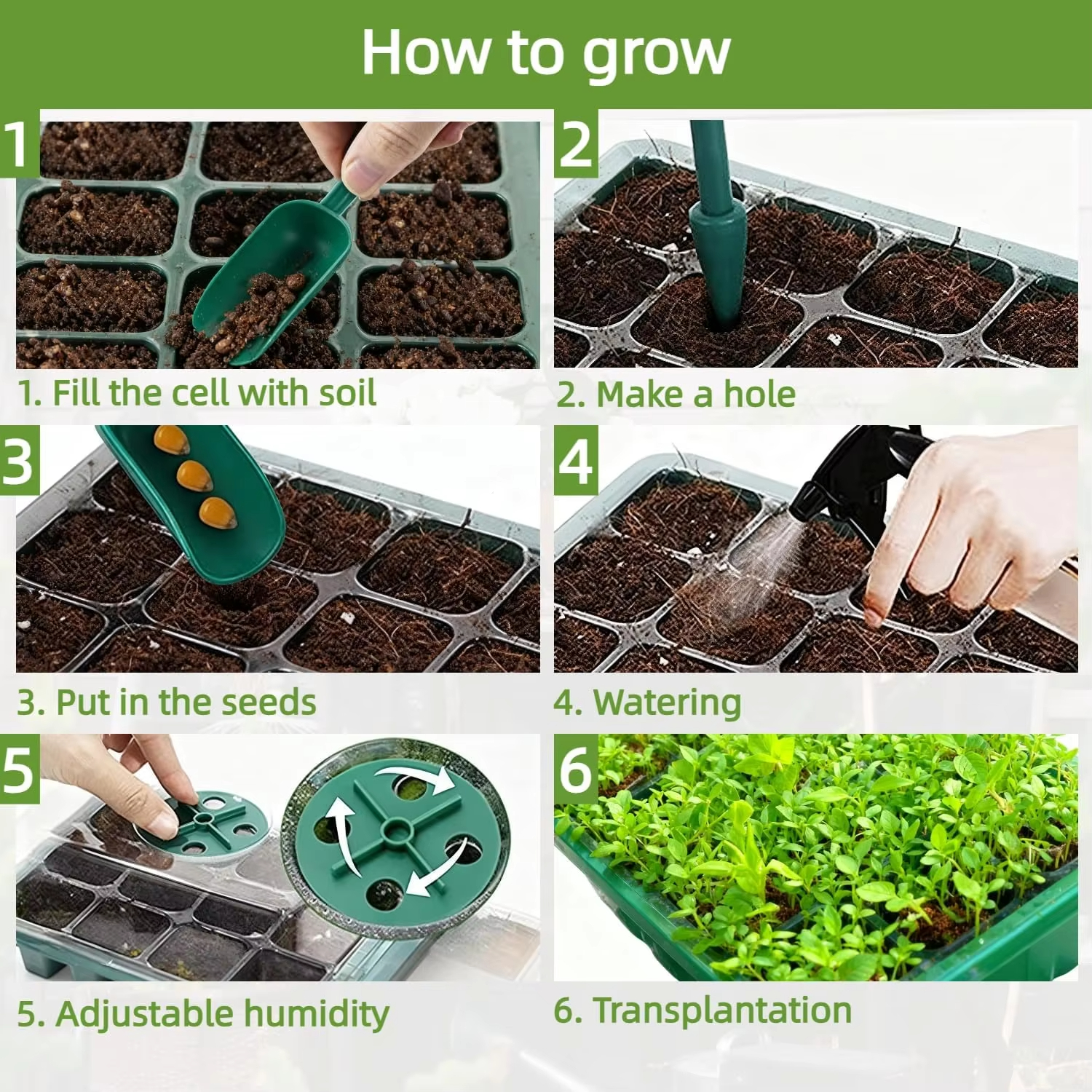3Pcs Seed Starter Tray Mini Gr - Humidity Dome Kit 评论和价格