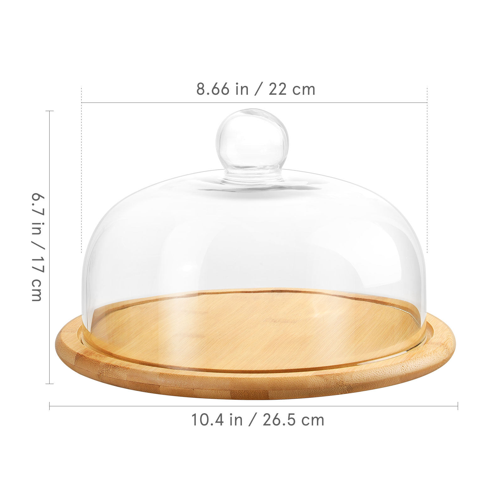 1Set Cake Holder Glass Dome Co - Plastic Dome Clear 评论和价格