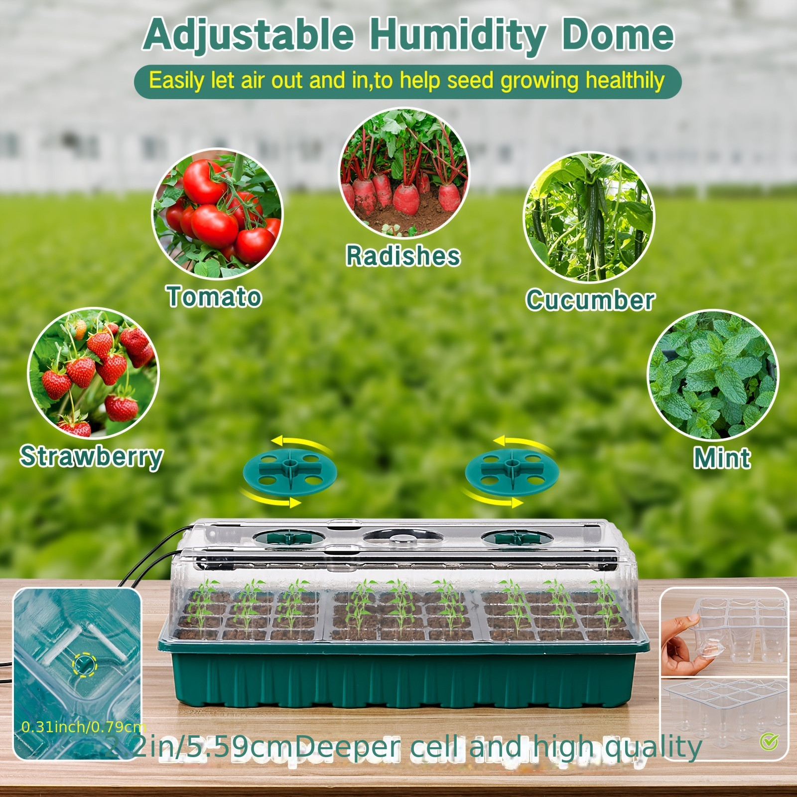 2PCS 72-Cell Seed Growing Kit  - Humidity Dome Kit 评论和价格