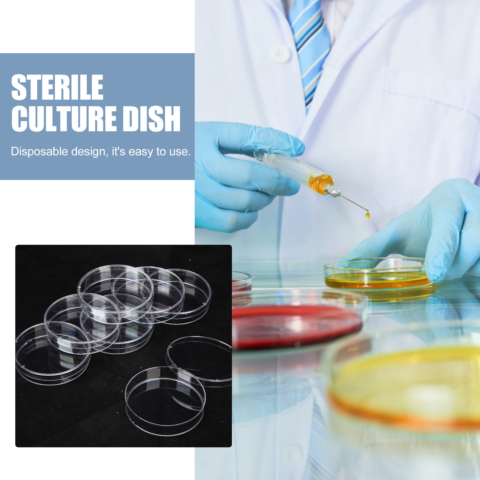 30Pcs Petri Dishes Plastic Cle - Agar Tissue Culture 评论和价格