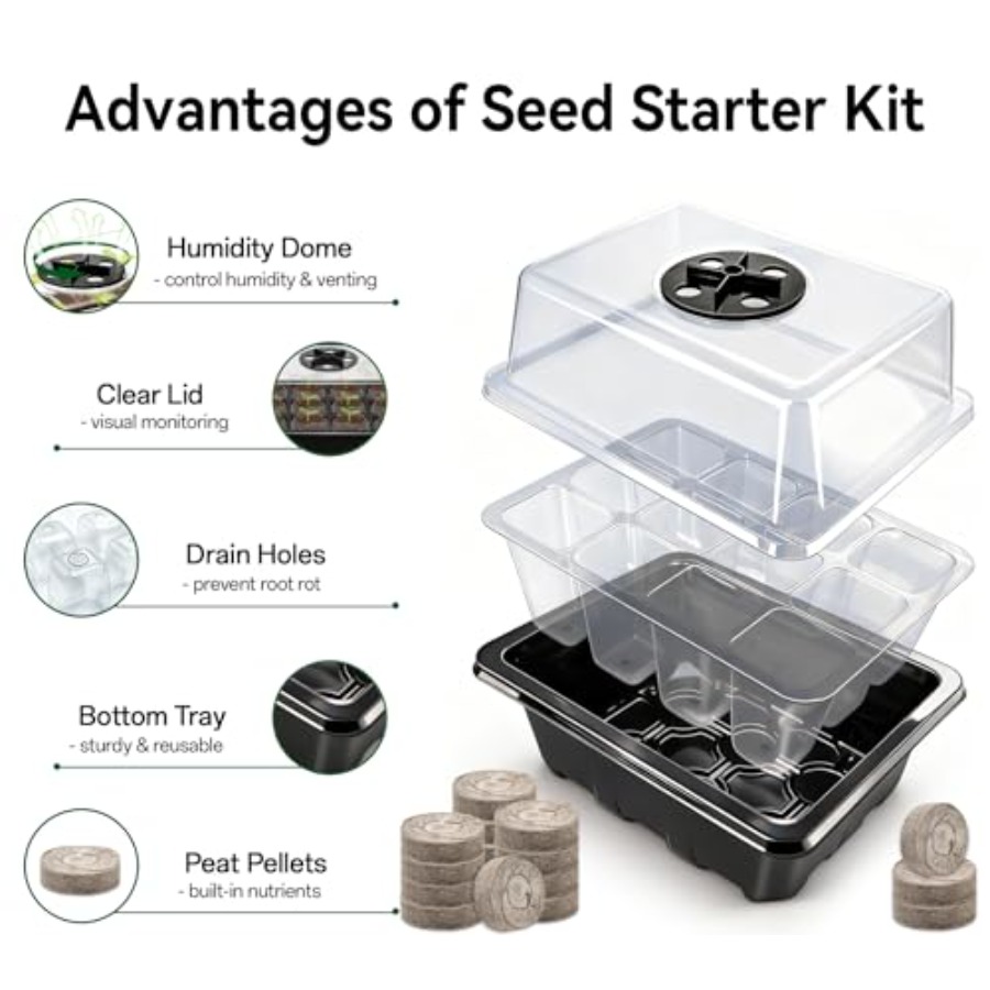 8 Pack Seed Starter Tray with  - Peat Pellet Tray 评论和价格
