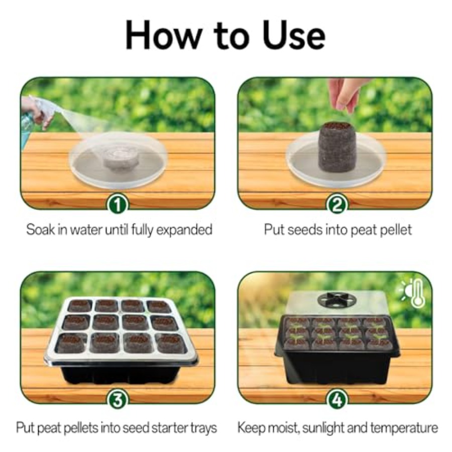 8 Pack Seed Starter Tray with  - Peat Pellet Tray 评论和价格
